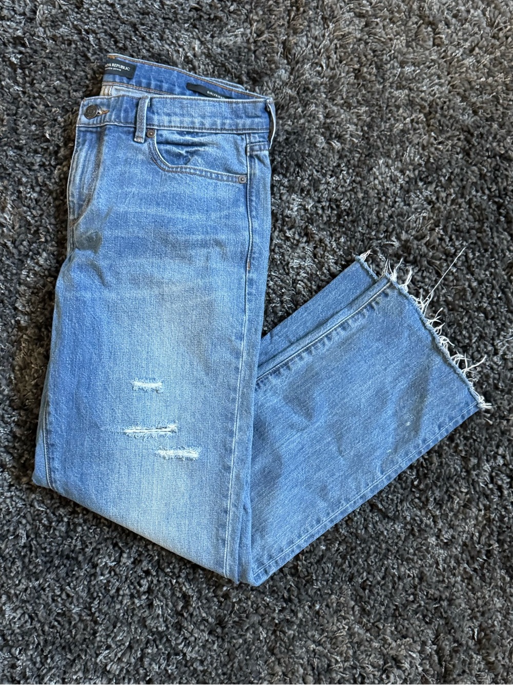 Banana Republic Distressed Girlfriend Jeans-Size 28 Long